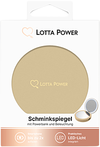 Lotta Power Zusatzakku Lotta Power Schminkspiegel Powerbank Gold 4.000 mAh