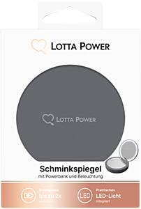 Lotta Power Zusatzakku Lotta Power Schminkspiegel Powerbank Space Grey 4.000 mAh